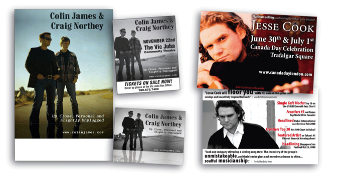 collateral for Collin James, Craig Northey and Jesse Cook