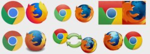 Chrome and Firefox icons are together and repeated