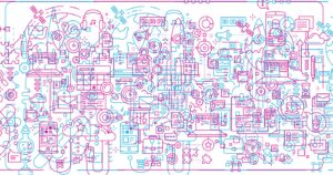 Line illustration of many small items.