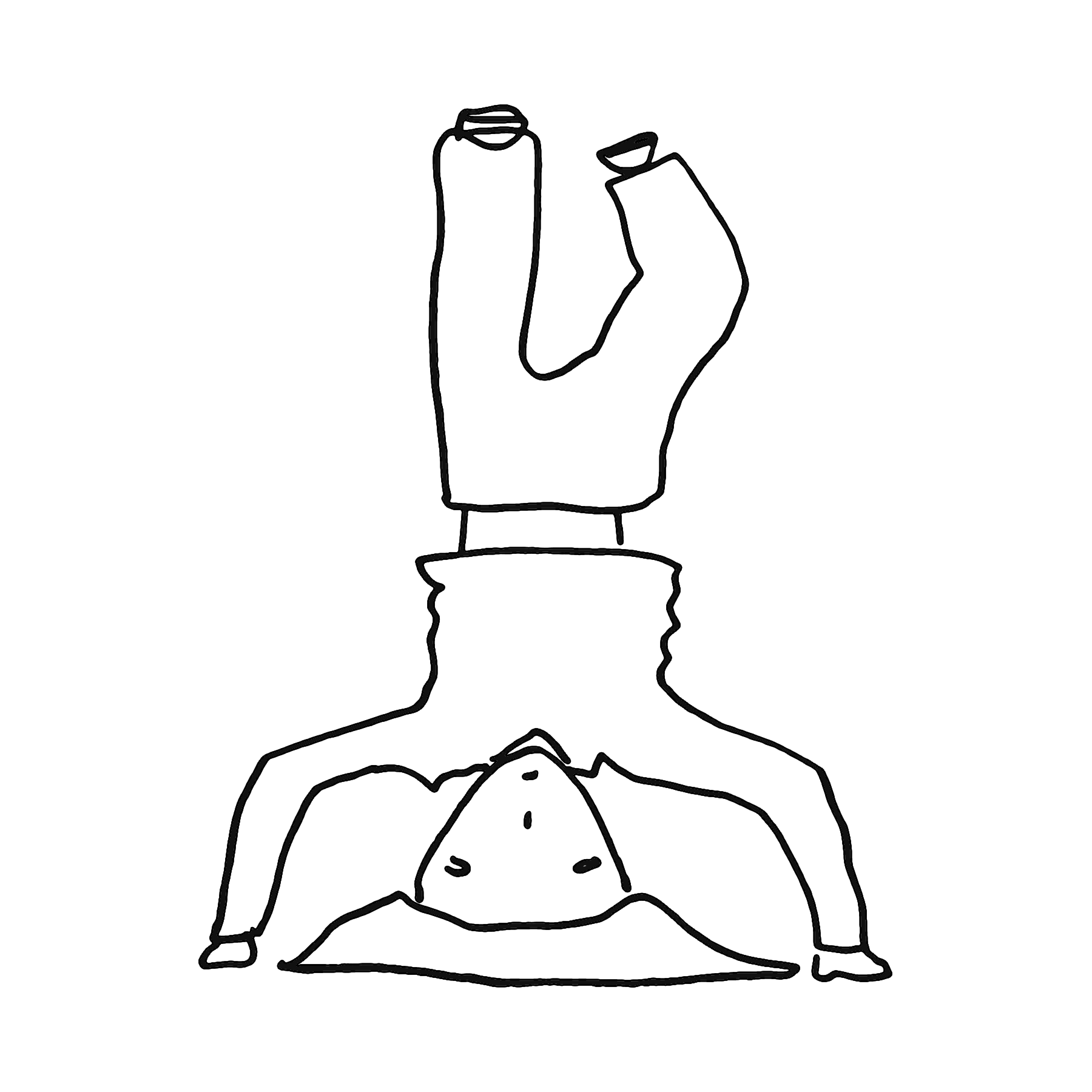 Illustration of a person doing a handstand.